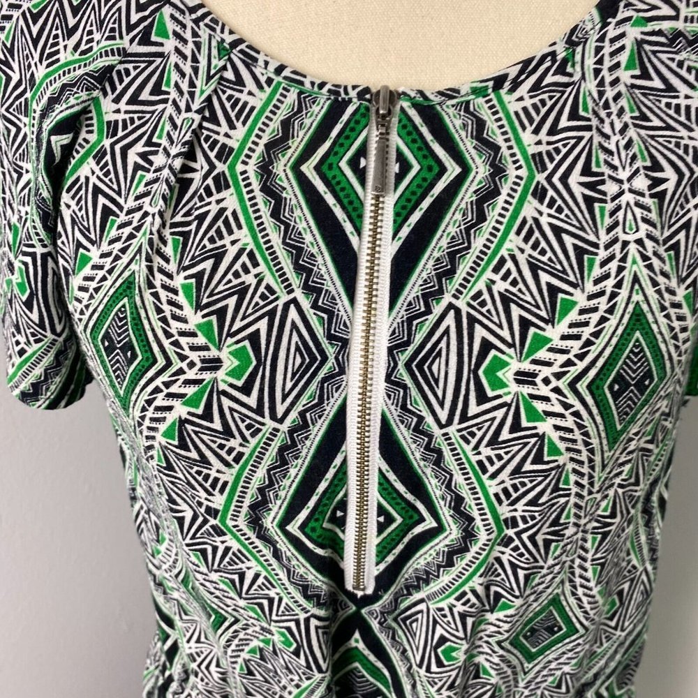 David Lawrence Size 8 Women's Shift Dress Geometric Pockets Waist Tie - Picture 5 of 10